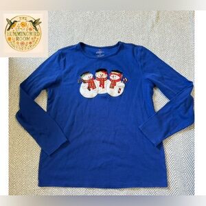 Mercer Street Studio Women’s Medium Snowman Winter Long Sleeve Shirt with Detail